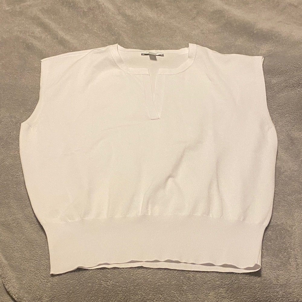 Ann Taylor White Sleeveless Sweater